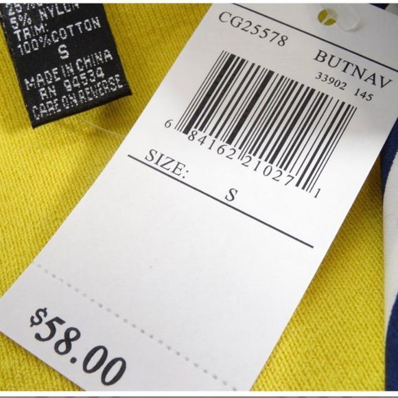 Cable & Gauge Yellow Collared Sweater Size S - Picture 10 of 11